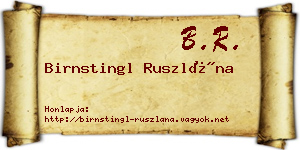 Birnstingl Ruszlána névjegykártya